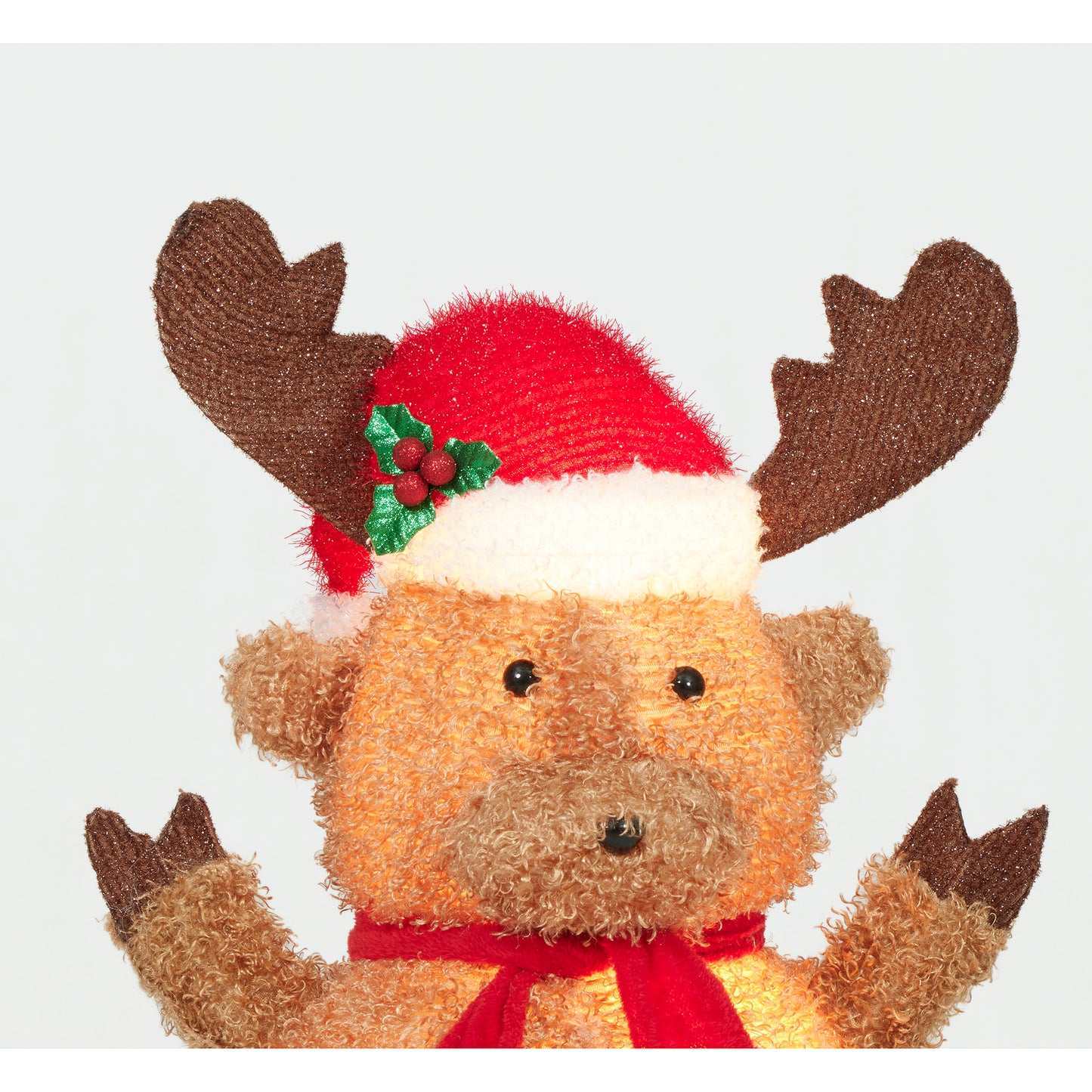31.25-Inch Pop Up Fluffy Moose Sculpture Christmas Décor image 3