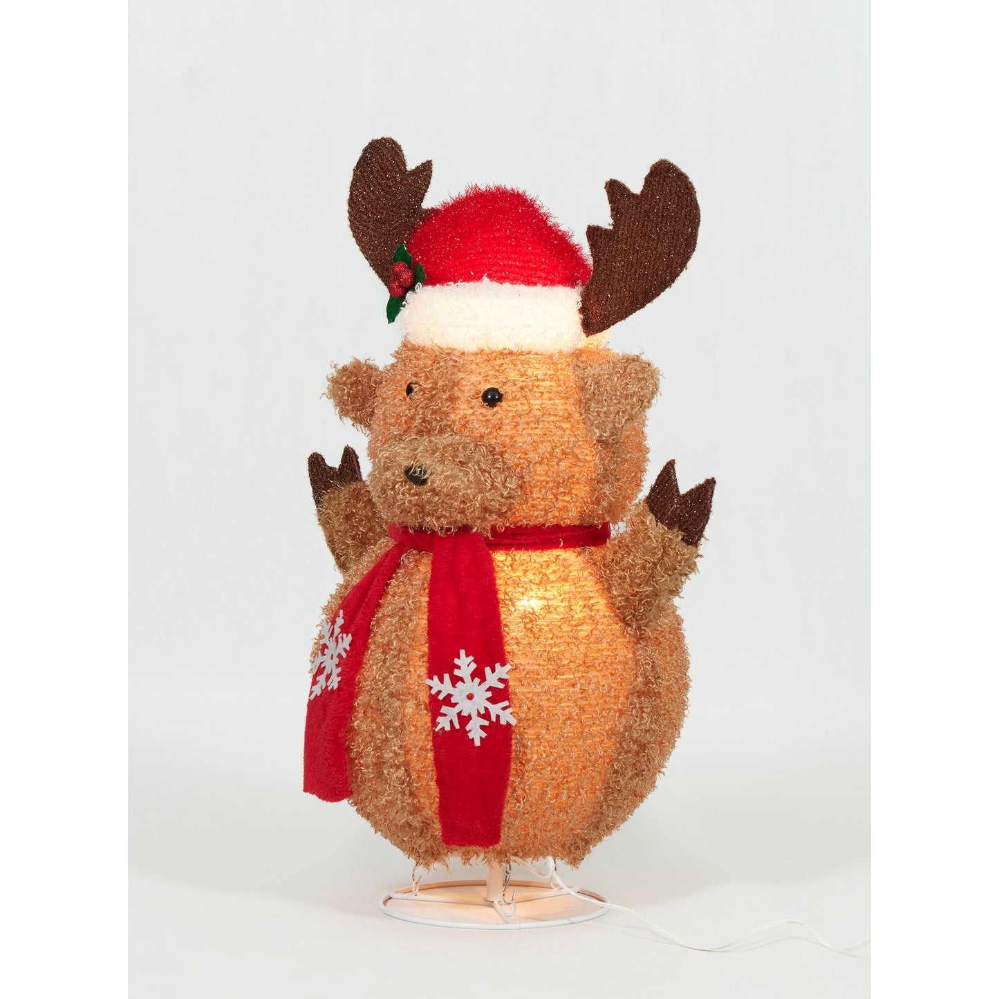31.25-Inch Pop Up Fluffy Moose Sculpture Christmas Décor image 4