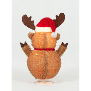 Everstar 31.25in  Pop Up Fluffy Moose Sculpture, Brown