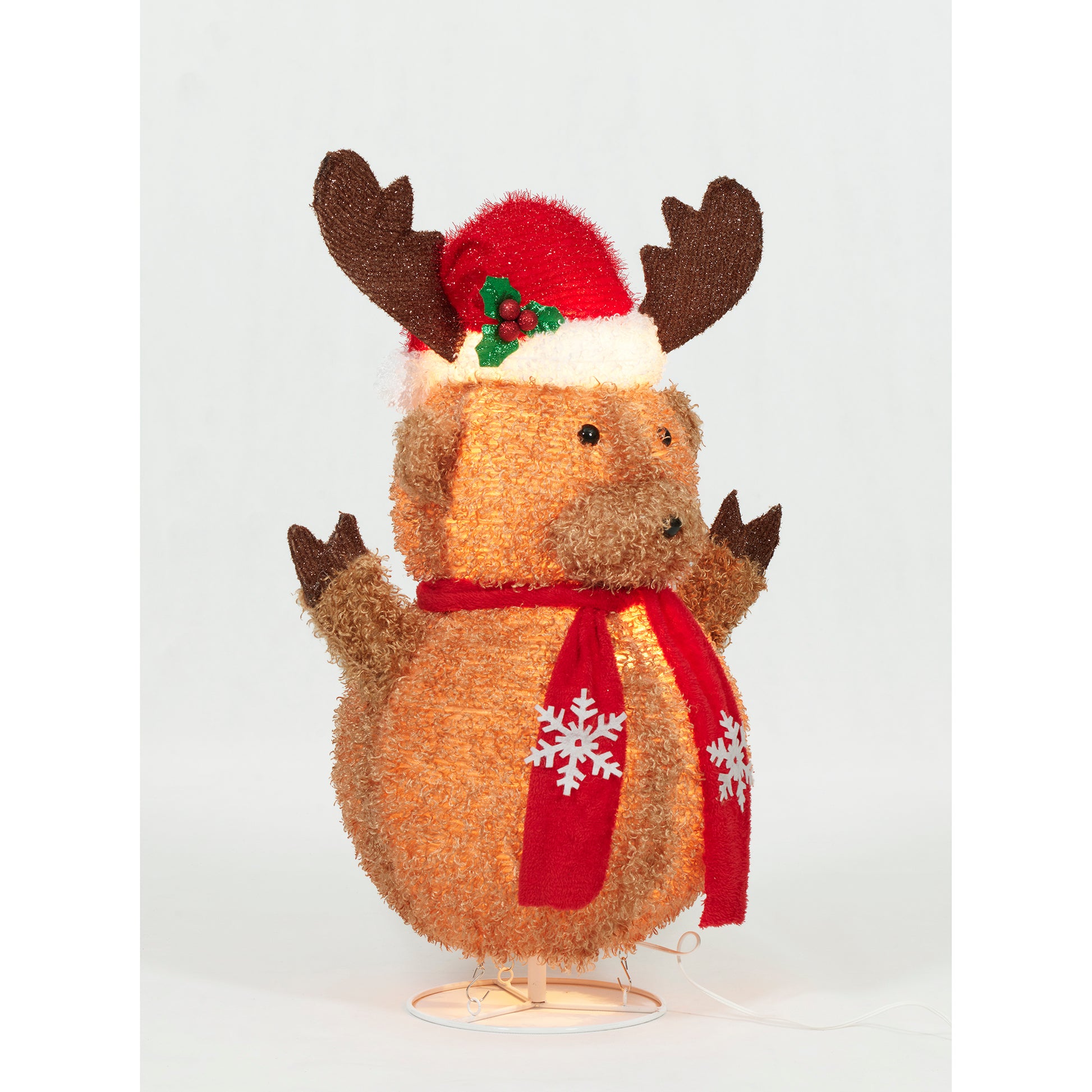 31.25-Inch Pop Up Fluffy Moose Sculpture Christmas Décor image 6