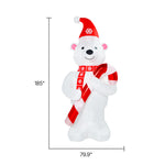 Load image into Gallery viewer, A Holiday Company 15 ft Lighted Polar Bear Christmas Inflatable with Programmed Lights, Self-Inflating Outdoor Yard Decoration with Fan, Stakes and Tethers
