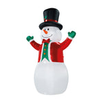 Load image into Gallery viewer, A Holiday Company 15 ft Lighted Snowman with Metallic Jacket Christmas Inflatable, Self-Inflating Outdoor Yard Decoration with Fan, Stakes and Tethers

