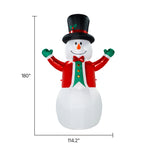 Load image into Gallery viewer, A Holiday Company 15 ft Lighted Snowman with Metallic Jacket Christmas Inflatable, Self-Inflating Outdoor Yard Decoration with Fan, Stakes and Tethers
