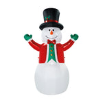 Load image into Gallery viewer, A Holiday Company 15 ft Lighted Snowman with Metallic Jacket Christmas Inflatable, Self-Inflating Outdoor Yard Decoration with Fan, Stakes and Tethers

