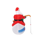 Load image into Gallery viewer, A Holiday Company 8 ft Wide Lighted Fishing Santa in Boat Christmas Inflatable, Self-Inflating Outdoor Yard Decoration with Fan
