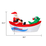Load image into Gallery viewer, A Holiday Company 8 ft Wide Lighted Fishing Santa in Boat Christmas Inflatable, Self-Inflating Outdoor Yard Decoration with Fan
