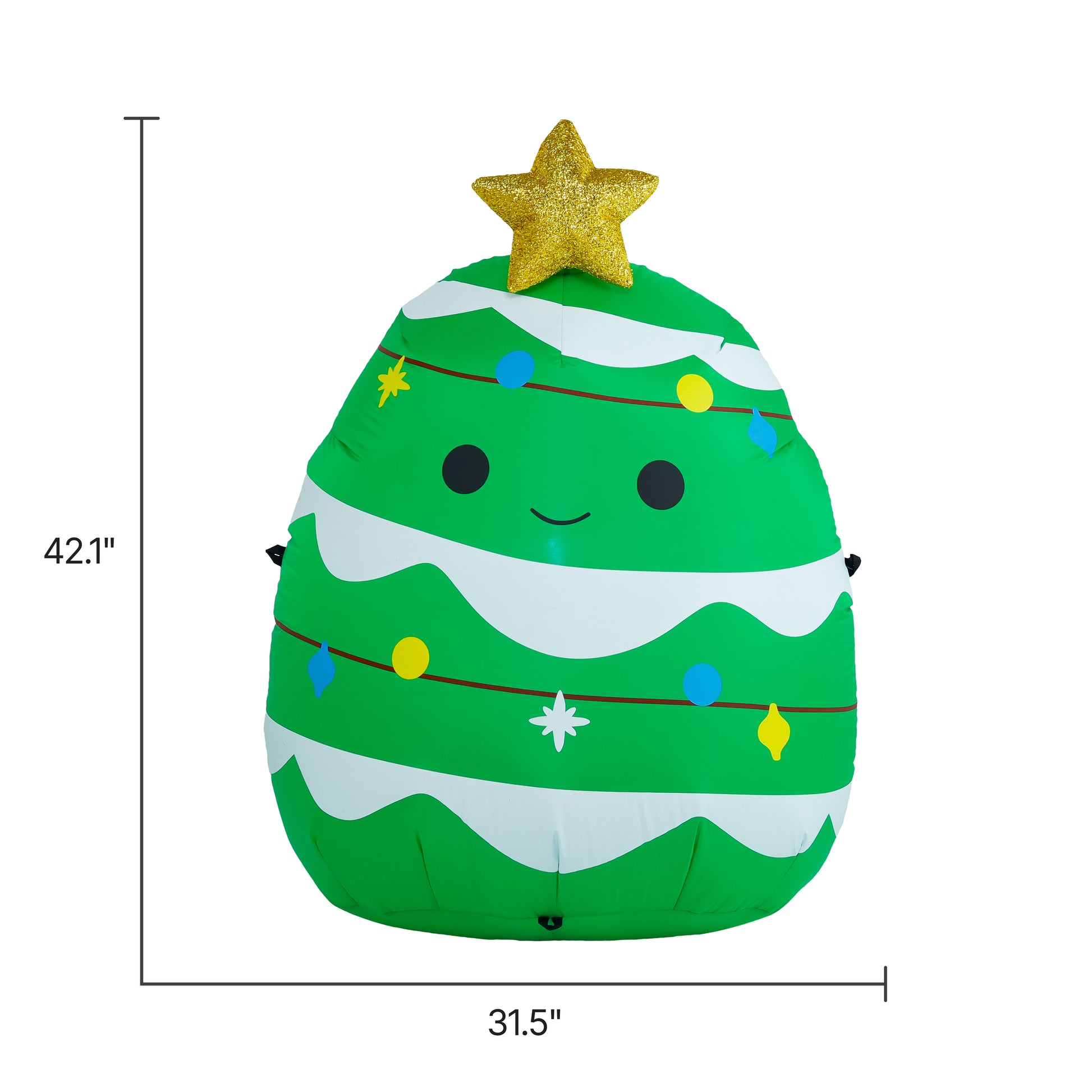 3.5-Ft Squishmallows Johann Christmas Inflatable dimensions