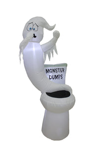 A Holiday Company 5ft Inflatable Glowing Toilet Monster Dumps, 5 ft Tall, Multi