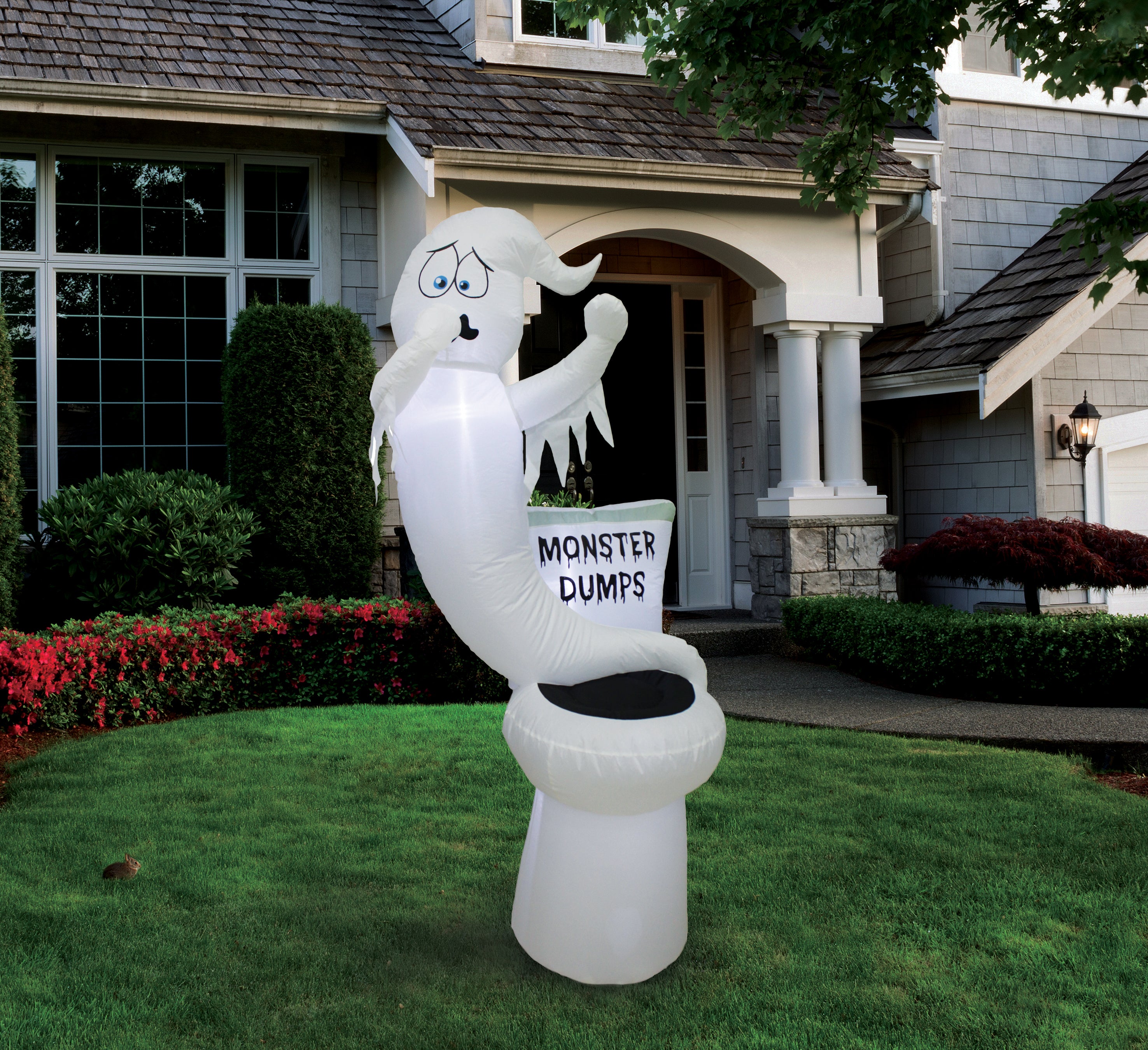 A Holiday Company 5ft Inflatable Glowing Toilet Monster Dumps, 5 ft Tall, Multi