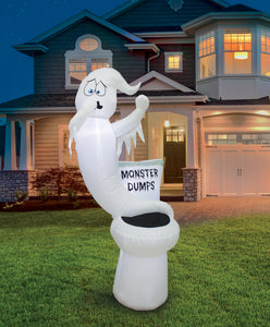 A Holiday Company 5ft Inflatable Glowing Toilet Monster Dumps, 5 ft Tall, Multi