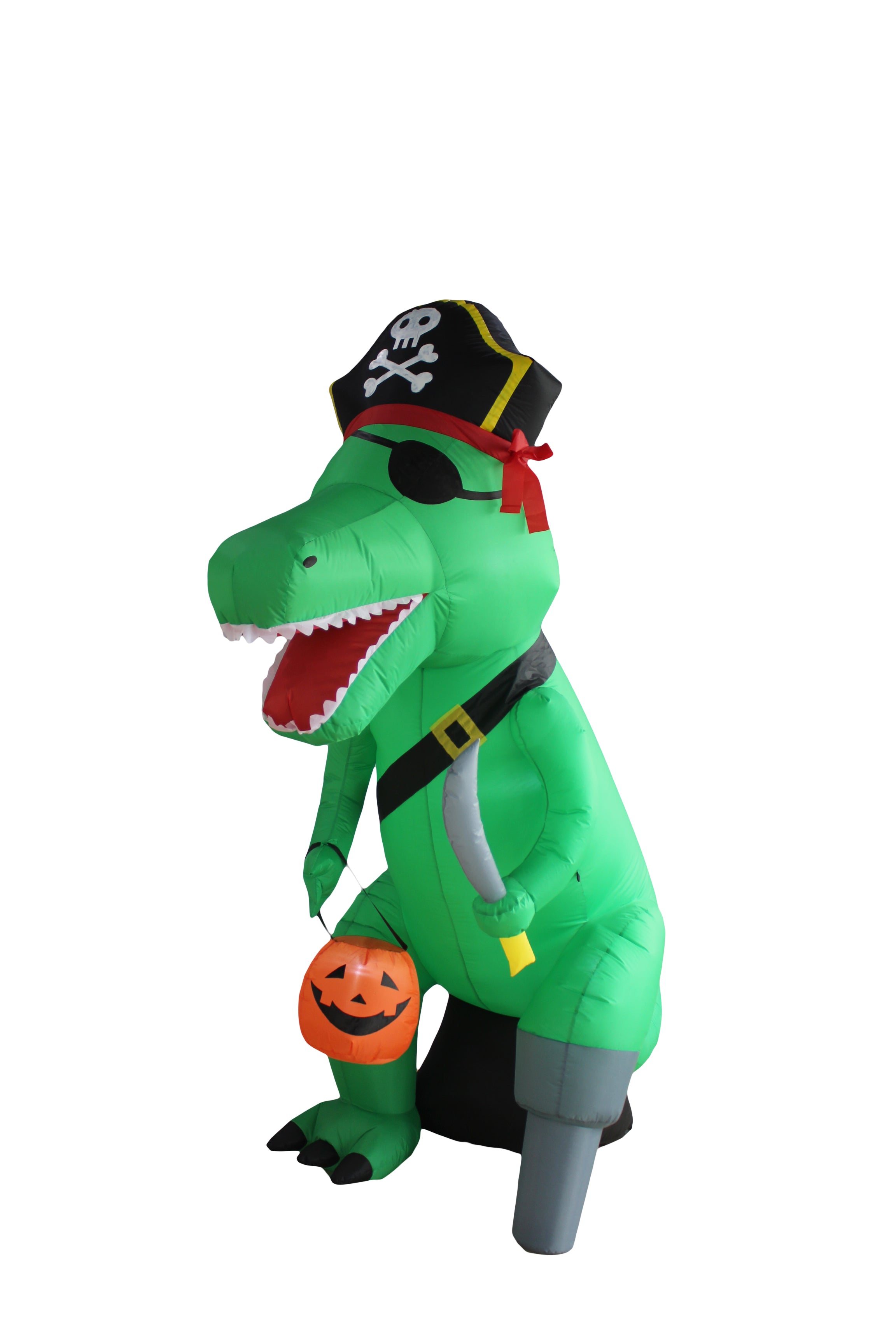 A Holiday Company 8ft Inflatable Dino Pirate, 8 ft Tall, Multi