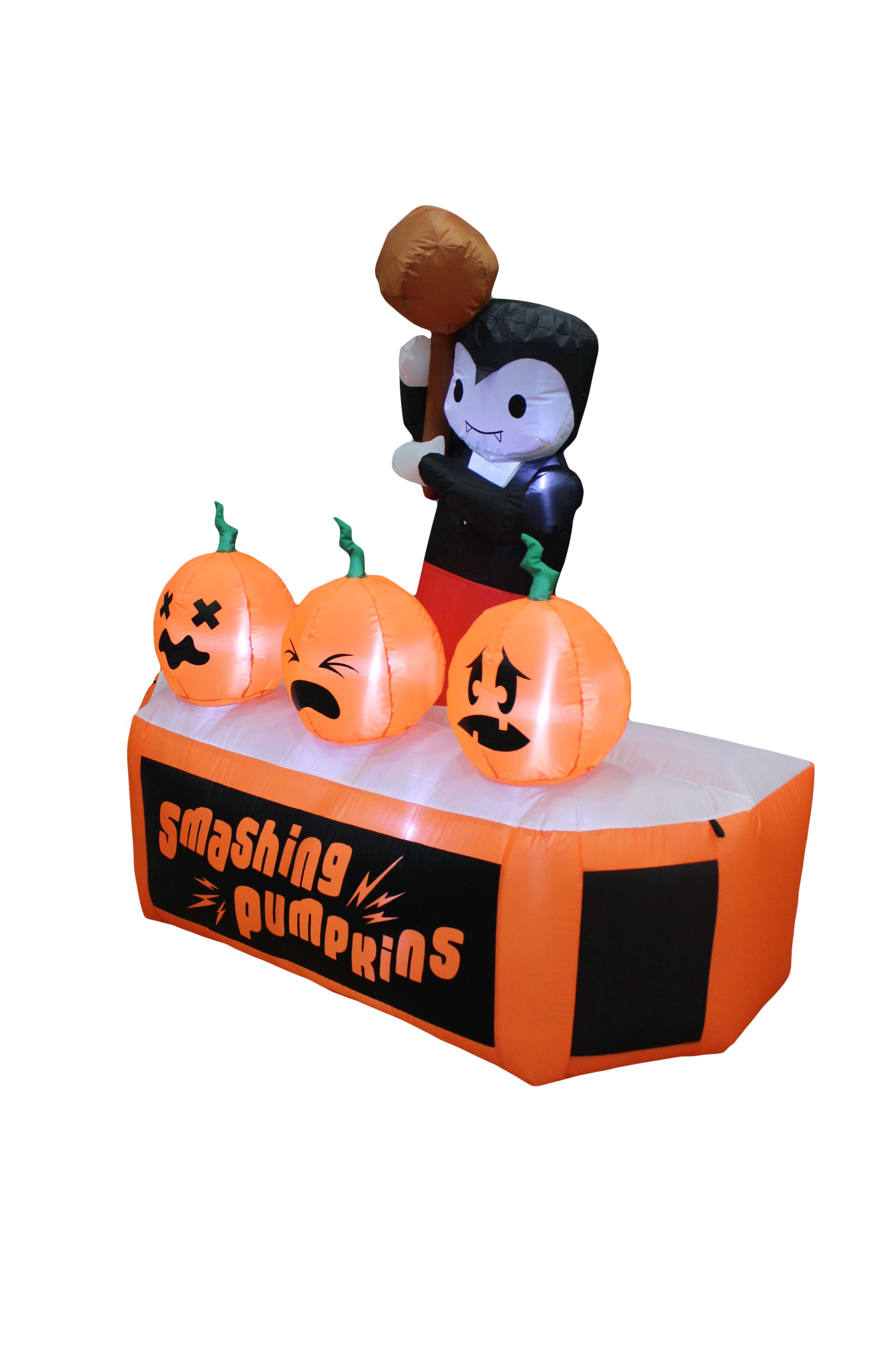 A Holiday Company 5ft Inflatable Smashing Pumpkins, 5 ft Tall, Multi