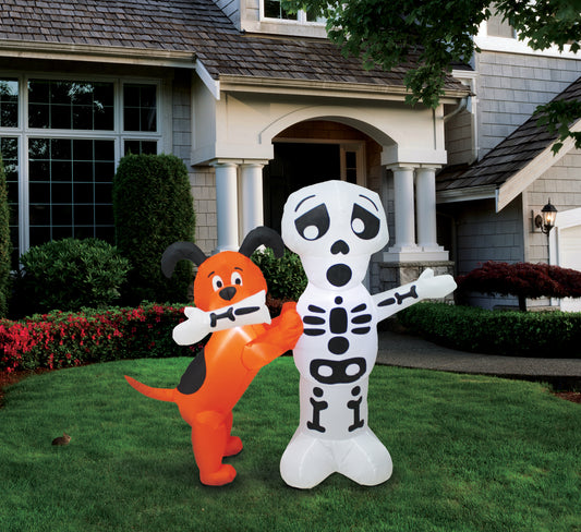 A Holiday Company 4ft Inflatable Skeleton with Dog, 4 ft Tall lifestyle