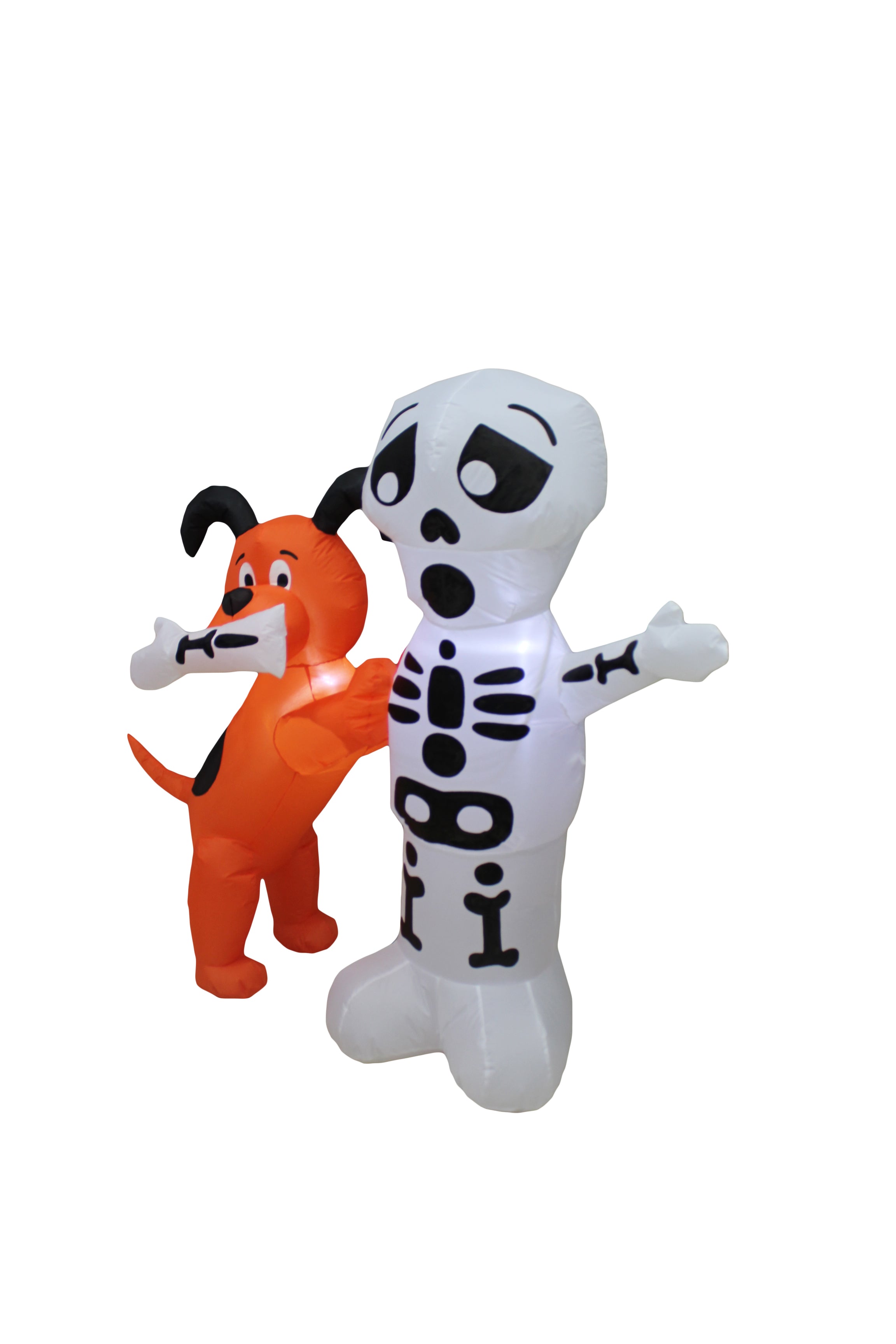 A Holiday Company 4ft Inflatable Skeleton with Dog, 4 ft Tall, Multi
