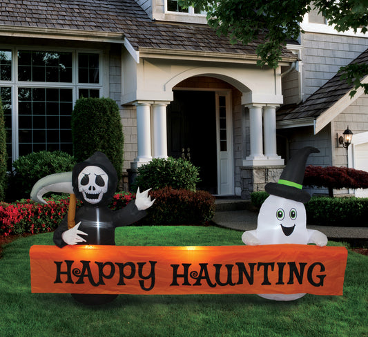 Happy Haunting Banner Halloween Inflatable lifestyle