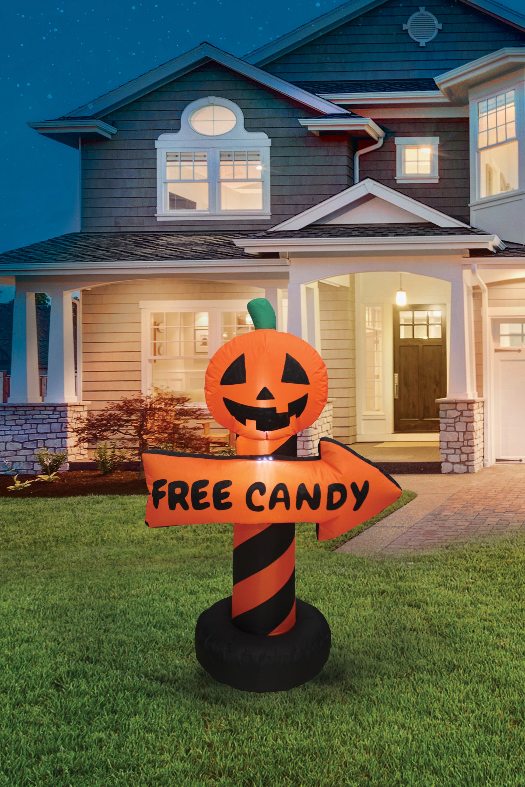 A Holiday Company 4ft Inflatable Pumpkin Guide, 4 ft Tall, Multi