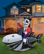 Load image into Gallery viewer, A Holiday Company 8ft Inflatable Skeleton Shark and Pirate, 5 ft Tall, Multi
