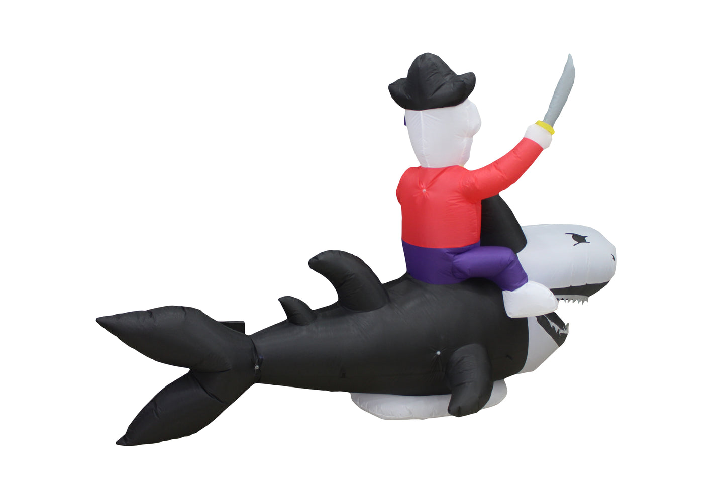 A Holiday Company 8ft Inflatable Skeleton Shark and Pirate, 5 ft Tall image 5
