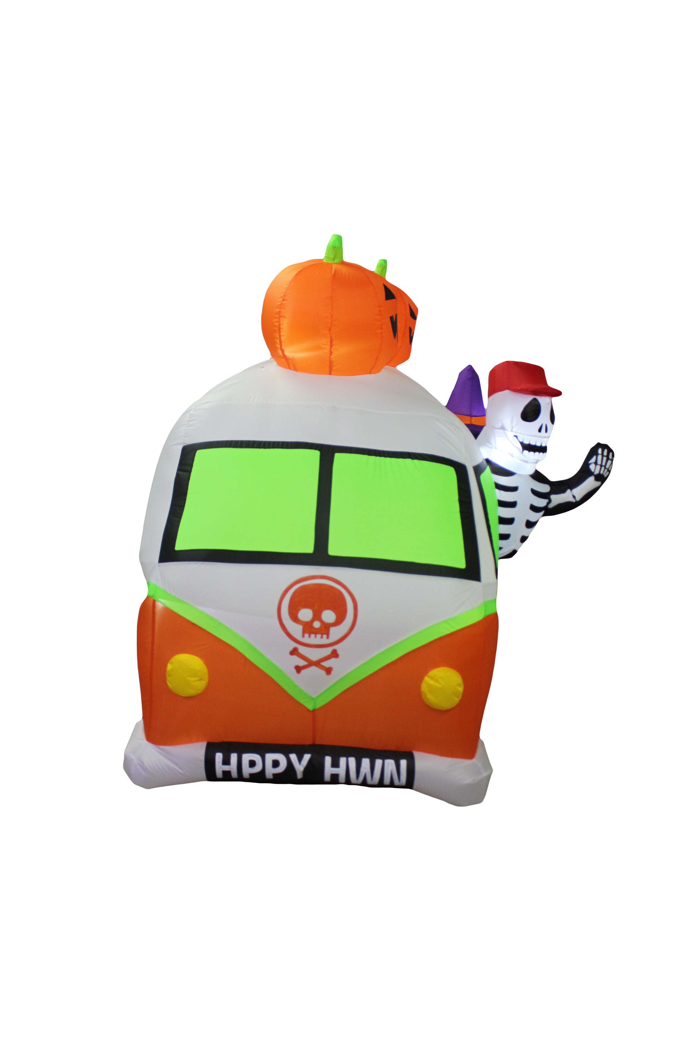 A Holiday Company 7FT inflatable Halloween Vintage Bus, 6 ft Tall, Multi