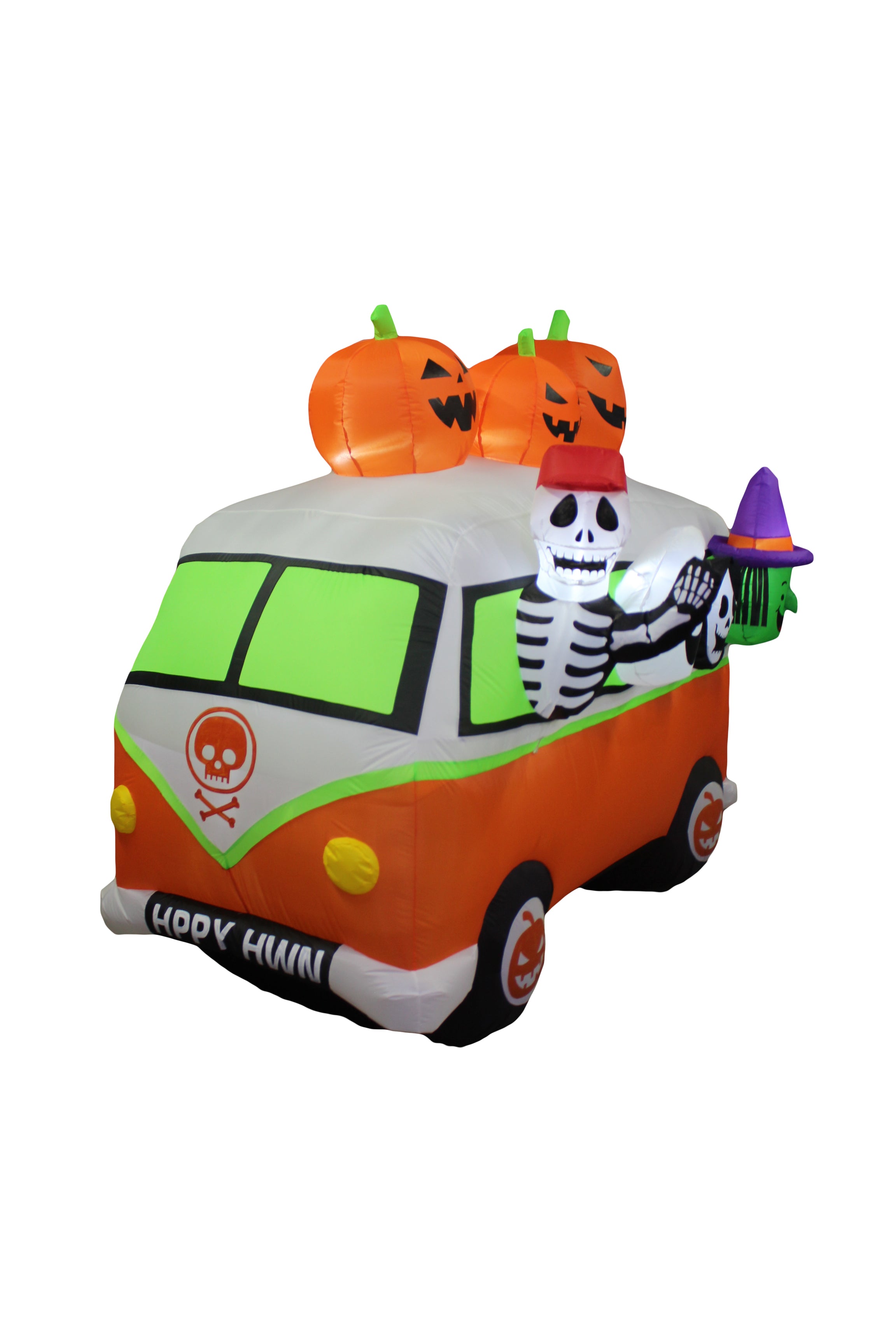 A Holiday Company 7FT inflatable Halloween Vintage Bus, 6 ft Tall, Multi