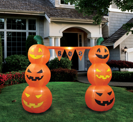 A Holiday Company 8FT Inflatable Pumpkin Banner Archway, 8 ft Tall lifestyle
