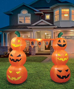 A Holiday Company 8FT Inflatable Pumpkin Banner Archway, 8 ft Tall, Multi