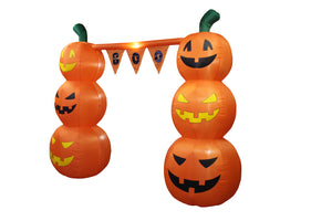 A Holiday Company 8FT Inflatable Pumpkin Banner Archway, 8 ft Tall, Multi