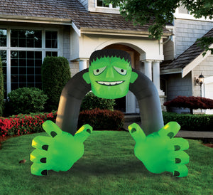 A Holiday Company 13ft Inflatable Halloween Archway with steady LED lighting, 9.5 ft Tall, Multi