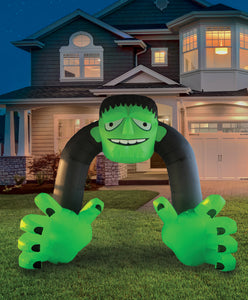 A Holiday Company 13ft Inflatable Halloween Archway with steady LED lighting, 9.5 ft Tall, Multi