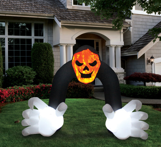 A Holiday Company 13ft Inflatable Halloween Archway with projection LED lighting, 9.5 ft Tall lifestyle