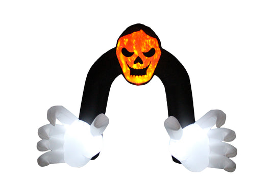 A Holiday Company 13ft Inflatable Halloween Archway with projection LED lighting, 9.5 ft Tall