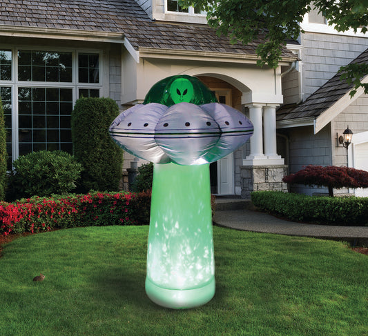 A Holiday Company 7ft Inflatable Alien UFO w/ Inferno Tractor Beam, 7 ft Tall lifestyle