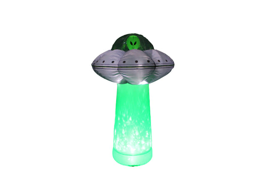 A Holiday Company 7ft Inflatable Alien UFO w/ Inferno Tractor Beam, 7 ft Tall