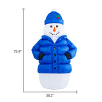 Load image into Gallery viewer, A Holiday Company 6 ft Lighted Snowman in Puffy Jacket Christmas Inflatable, Self-Inflating Indoor Outdoor Yard Decoration with Fan
