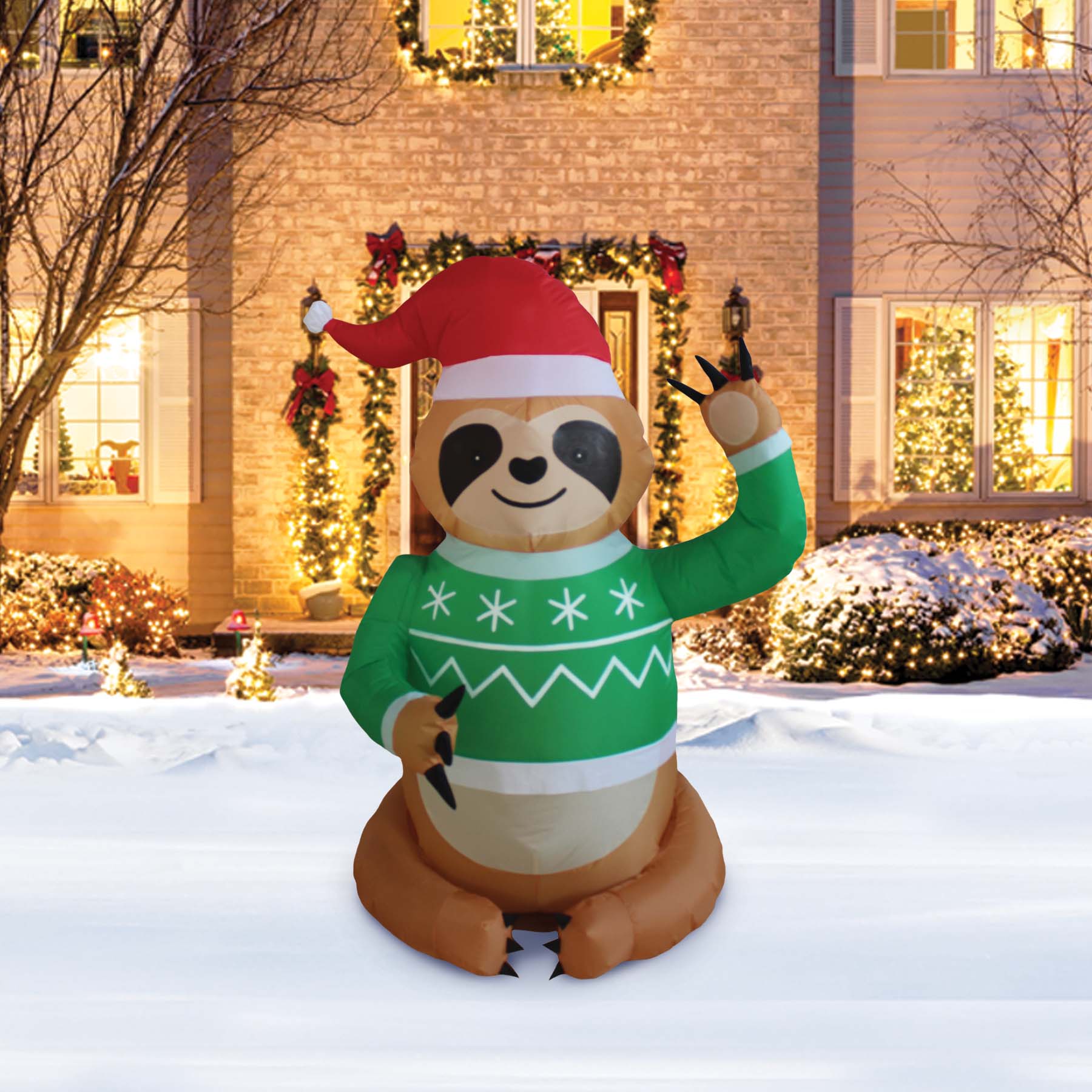 A Holiday Company 4ft Tall Sweater Sloth, 4 ft Tall, Multi