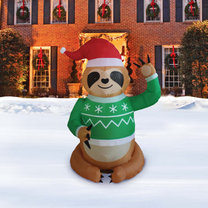 A Holiday Company 4ft Tall Sweater Sloth, 4 ft Tall, Multi