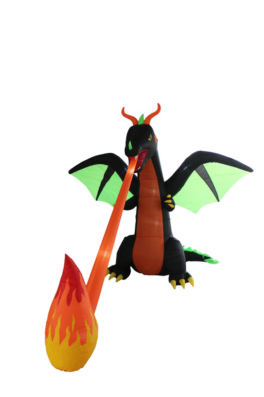A Holiday Company 8ft Inflatable Fire Breathing Dragon, 8 ft Tall