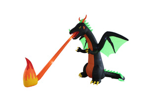 A Holiday Company 8ft Inflatable Fire Breathing Dragon, 8 ft Tall, Multi