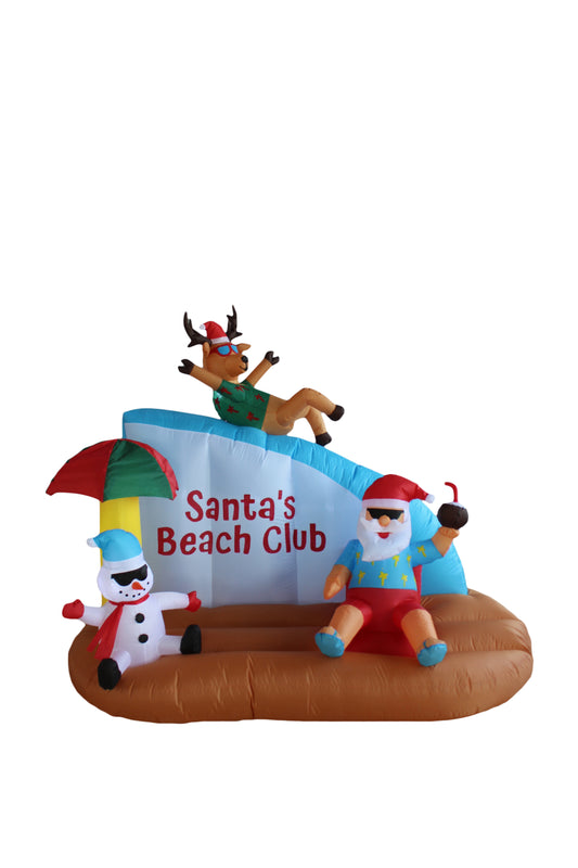 A Holiday Company 8ft Tall Santa's Beach Club with Shimmer Light, 6 ft Tall