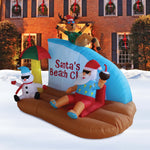 Load image into Gallery viewer, A Holiday Company 8ft Tall Santa&#39;s Beach Club with Shimmer Light, 6 ft Tall, Multi
