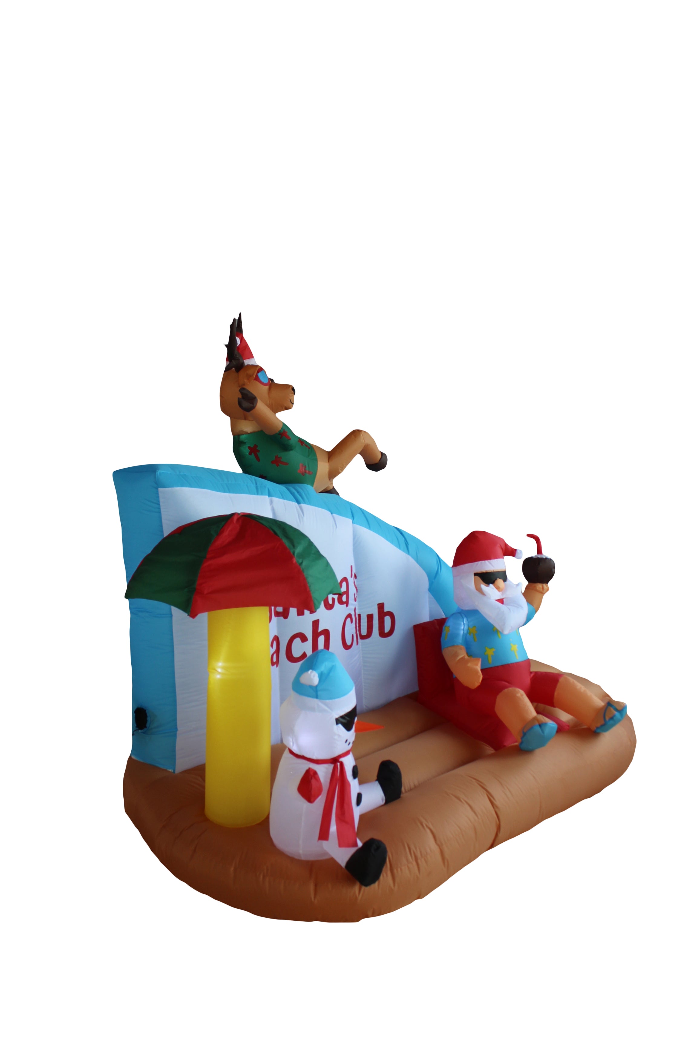 A Holiday Company 8ft Tall Santa's Beach Club with Shimmer Light, 6 ft Tall, Multi