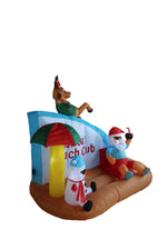 Load image into Gallery viewer, A Holiday Company 8ft Tall Santa&#39;s Beach Club with Shimmer Light, 6 ft Tall, Multi
