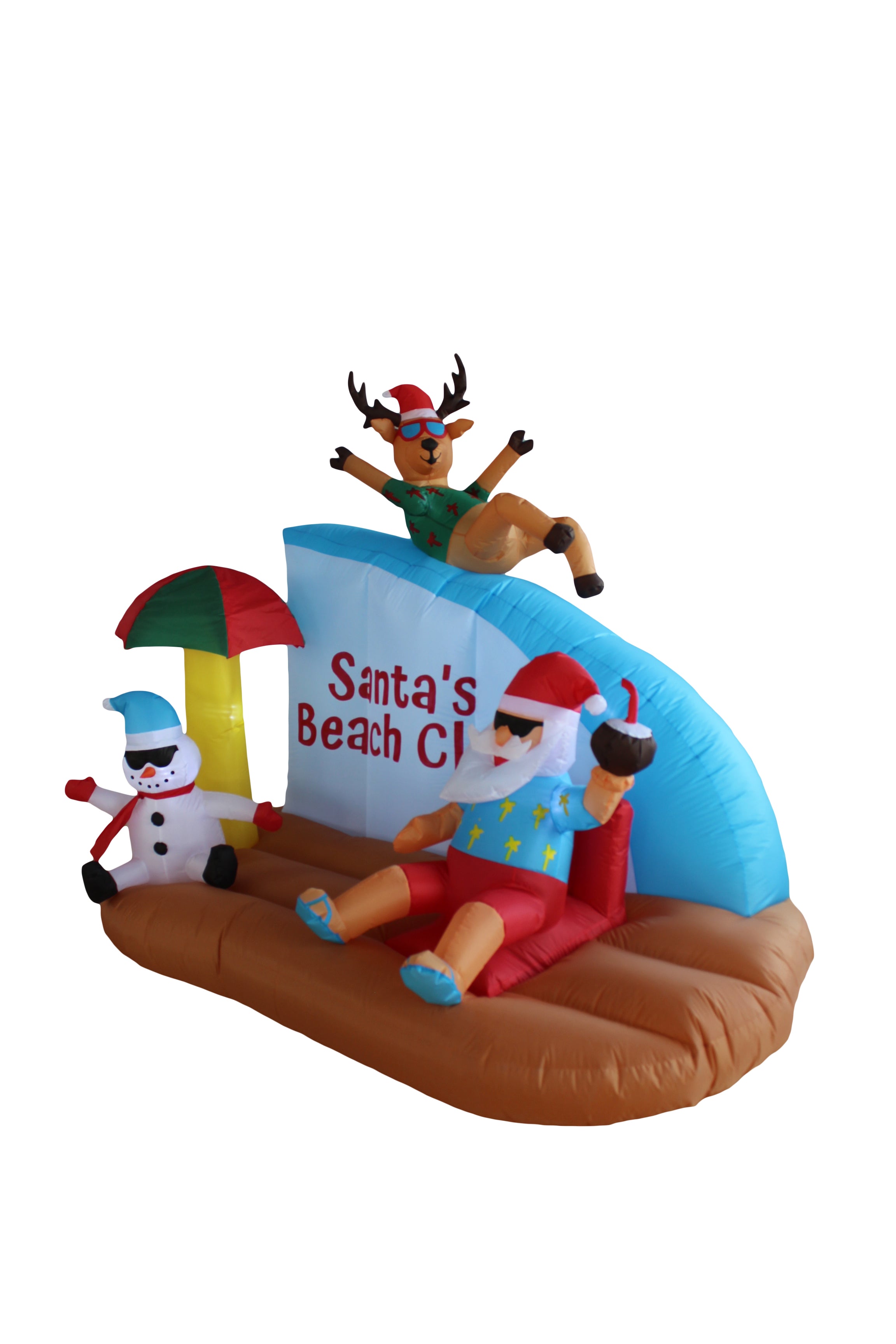 A Holiday Company 8ft Tall Santa's Beach Club with Shimmer Light, 6 ft Tall, Multi