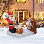 Load image into Gallery viewer, A Holiday Company 6ft Wide Animated Snowball Fight, 4.5 ft Tall, Multi
