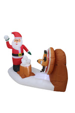 Load image into Gallery viewer, A Holiday Company 6ft Wide Animated Snowball Fight, 4.5 ft Tall, Multi
