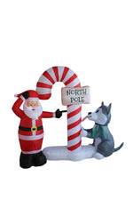 Load image into Gallery viewer, A Holiday Company 6ft Tall Santa&#39;s Doggy Dare, 6 ft Tall, Multi
