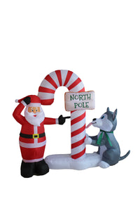 A Holiday Company 6ft Tall Santa's Doggy Dare, 6 ft Tall, Multi