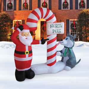 A Holiday Company 6ft Tall Santa's Doggy Dare, 6 ft Tall, Multi