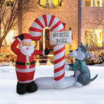 Load image into Gallery viewer, A Holiday Company 6ft Tall Santa&#39;s Doggy Dare, 6 ft Tall, Multi
