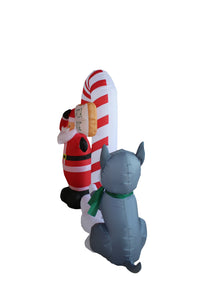 A Holiday Company 6ft Tall Santa's Doggy Dare, 6 ft Tall, Multi